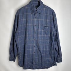 Brooks Brothers ウール混 BDシャツ チェック ブルー M