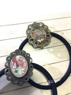 クリスマス ヘアゴム レジン《ハンドメイド》のサムネイル