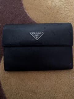 PRADA/3つ折り財布/ナイロン/ブラックのサムネイル