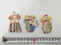 ハンドメイド　カラフルピエロのプレート　Fセット　3体セットのサムネイル
