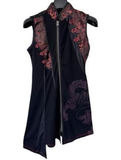 美品 ozz on ノースリーブアシンメトリーチャイナジャケット ダブル