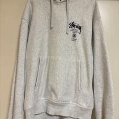 STUSSY パーカー グレー Lサイズ バックプリント 裏起毛 - メルカリ