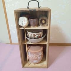 希少・南蛮船茶碗】茶道具箱 短冊棚一式セット 水指 棗 茶筅付 - メルカリ
