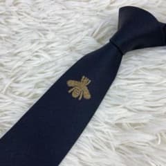 GUCCI ブラック ネクタイ 蜂 刺繍 ジャガード ナロータイ | Mercari
