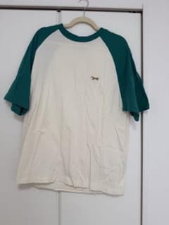 ラグランスリーブTシャツ ホワイト/グリーンのサムネイル