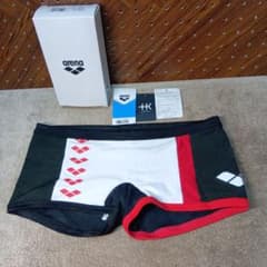 箱タグ付き arena 競泳水着 黒/白/赤 Mサイズ KKAR-112 - メルカリ