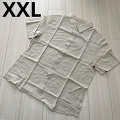 綿100% メンズ 半袖シャツ ベージュ シンプル XXL【新品未使用】