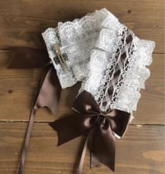 【美品】レース ヘッドドレス ブラウン リボン【即購入可】のサムネイル