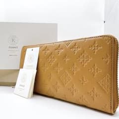 未使用級 russet 長財布 モノグラム ラウンドファスナー キャメル 