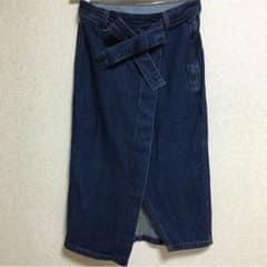ジーユー デニムラップスカート☆Sサイズのサムネイル