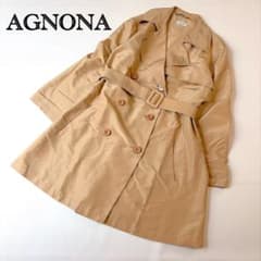 AGNONA イタリヤ製 シルク混 トレンチコート ベルト付 ダブルボタン 48 AGNONA イタリヤ製 シルク混 トレンチコート ベルト付 ダブルボタン 48