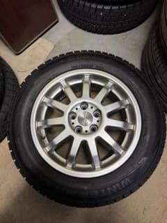 CWORKS MS-1 15インチ VW用 バリ溝スタッドレスタイヤ付4本セット 