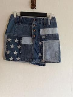 hysteric glamour星柄パッチワークデニムスカート HYSTERIC GLAMOUR デニムスカート 星柄 - メルカリ