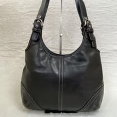 상태좋음 COACH 코치 원숄더백 호보 가죽 블랙 스티치