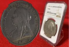 1897年 イギリス クラウン銀貨 NGC鑑定済 VF25 資産防衛 - メルカリ