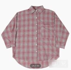 ピンク チェック柄 長袖シャツのサムネイル