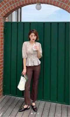 ブラウン　スラックス　韓国のサムネイル
