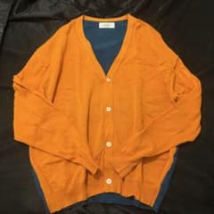 UNITUS バイカラー カーディガン オレンジ×ブルーのサムネイル