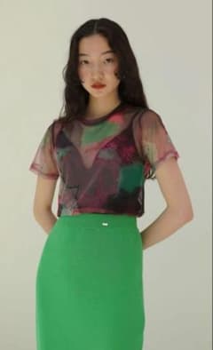 TINA:JOJUN 水彩風 シアー 半袖 トップスのサムネイル