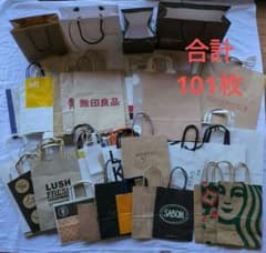 101枚】ショップ袋 紙袋 ビニール袋 まとめ売り フリーマーケット