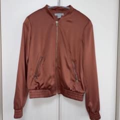H&M レディース サテン ブルゾンジャケット ピンクベージュのサムネイル