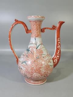 九谷 赤絵 草花紋 細密画 水注 時代物 DT791 九谷 赤絵 草花紋 細密画 水注 時代物 DT791 - メルカリ