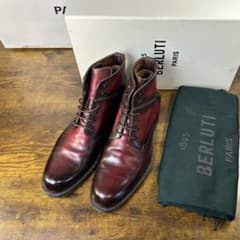 極美品 64万円 Berluti パティーヌレザー レースアップブーツ 7.5 