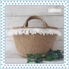 ★しの(´︶`♡)様専用★＊麻紐バッグ＊麻ひもバッグ＊フリンジリボンのサムネイル