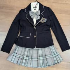 ネイビー ブレザー チェック柄スカート セットのサムネイル
