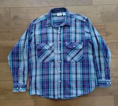 ファイブブラザー　ネルシャツ　サイズＬ　グレー系　90sのサムネイル