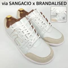 未使用・コラボ　サンガッチョ x ブランダライズド　パンチングレザースニーカー 未使用・コラボ サンガッチョ x ブランダライズド パンチング