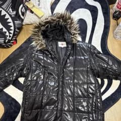 PERSON JEANS ブラックダウンジャケットファー付きのサムネイル