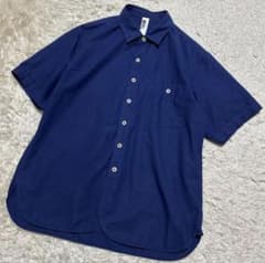 美品 MHL. コットンリネン 半袖 シャツ ブルー系 Mサイズ 春夏 - メルカリ