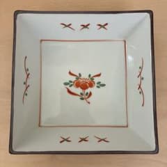【5客セット】橘吉 皿 角皿 陶器 赤絵 染付のサムネイル