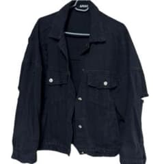 ANAP デニムジャケット ブラック ダメージ加工