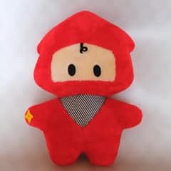 平成レトロ 手裏剣を持った赤い忍者のぬいぐるみ NINJAのサムネイル