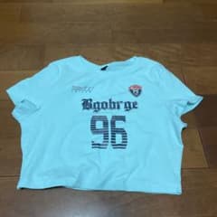 ショート丈 Tシャツ ライトブルー ロゴプリントのサムネイル