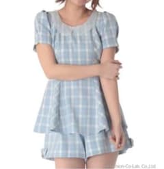 シークレットハニー　セットアップ　水色チェック　春　夏のサムネイル