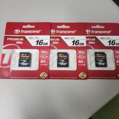 【タイムセール値下げ】Transcend メモリーカード16GB　三枚セットのサムネイル