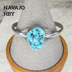 NAVAJO HBY ナバホ ターコイズシルバーバングル インディアン 