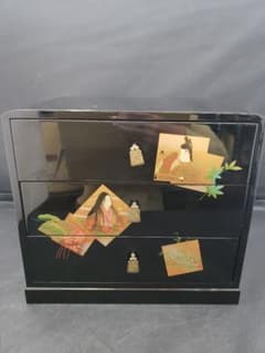 曽根工芸　小物入れ　３ツ引出　漆 曽根工芸 三段引き出し 漆塗 木製 桐 - メルカリ