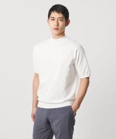 ショートスリーブモックネックニットUA COZY―ウォッシャブル、抗菌防臭のサムネイル