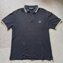 FRED PERRY ブラックポロシャツ L 緑タグ - メルカリ