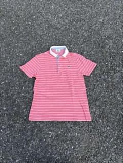 LACOSTE ピンク ストライプ ポロシャツのサムネイル