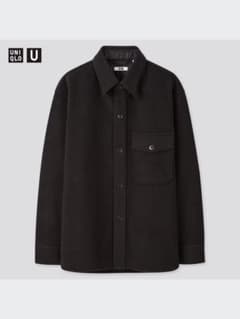 UNIQLO U フリースシャツジャケット（長袖） ブラックのサムネイル