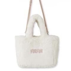 FURFUR 에코 퍼 토트 백 화이트 × 핑크 (한정 컬러)