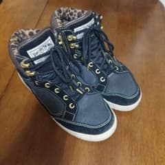 VANS ハイカットスニーカー レオパード柄 ブラックのサムネイル