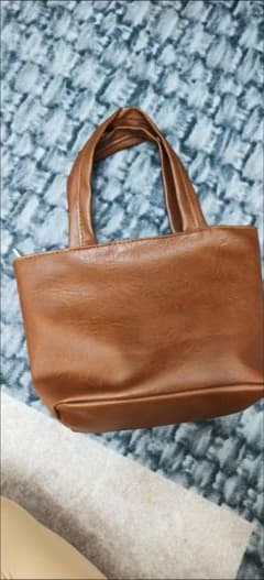 ブラウン ミニトートバッグ シンプル