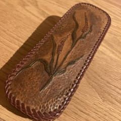 未使用 ☆ 本革　ペンケース ラウンドジップ型のサムネイル