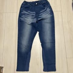 デニムブルー スリムフィットパンツ ウエストゴムのサムネイル